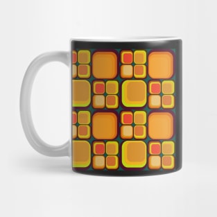 seventies mid century abstract burnt orange design Mug